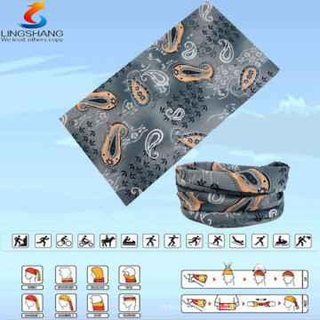 LSB-0179 Ningbo Lingshang 100% polyester multifunctional seamless outdoor neck tube christmas headwear